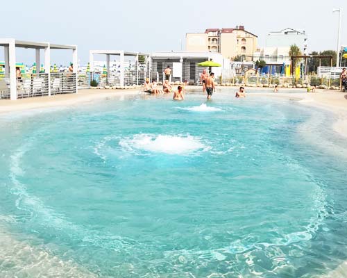 The swimming pool on the beach